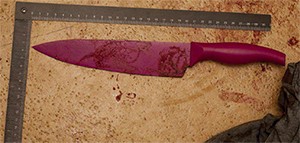 Kniven som användes vid brottet.